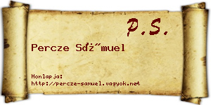 Percze Sámuel névjegykártya